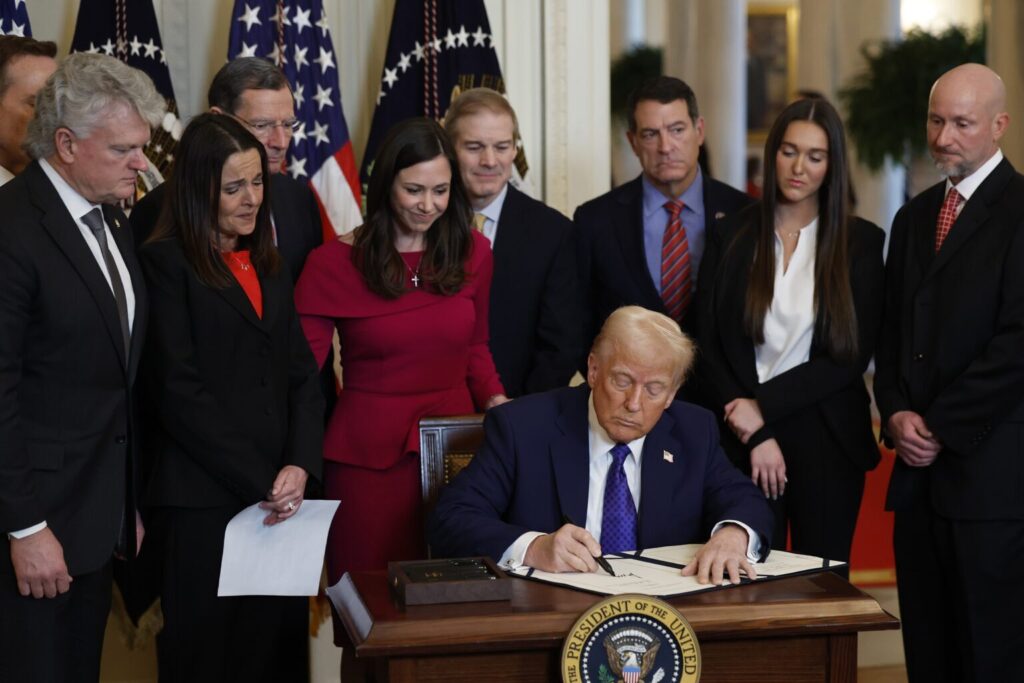  President Donald Trump signs the Laken Riley Act, the first piece of legislation passed during his second term in office