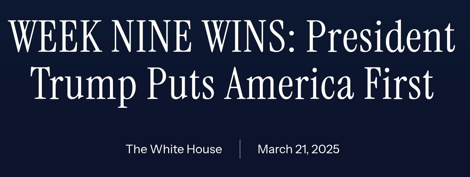 Trump’s Week Nine Highlights