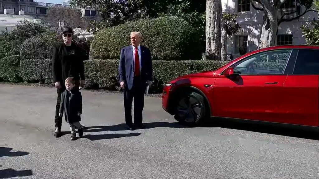 Trump buys a Tesla from Elon Musk at the White House