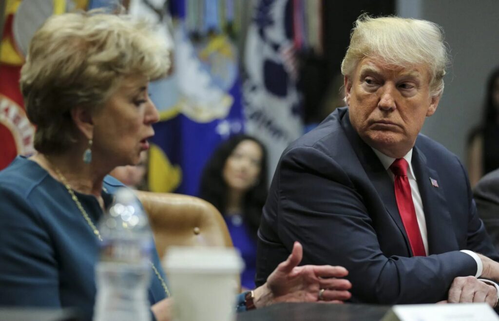 President Trump is preparing to issue an executive order directing Education Secretary Linda McMahon to start dismantling the Education Department.