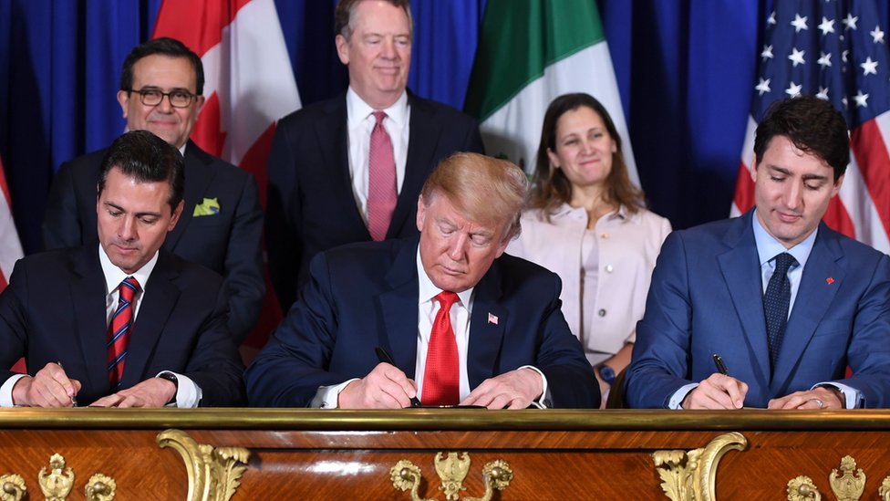 donald trump signing trade deal
