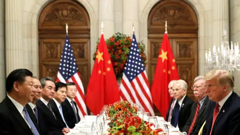 President Trump speaking at U.S.-China trade summit