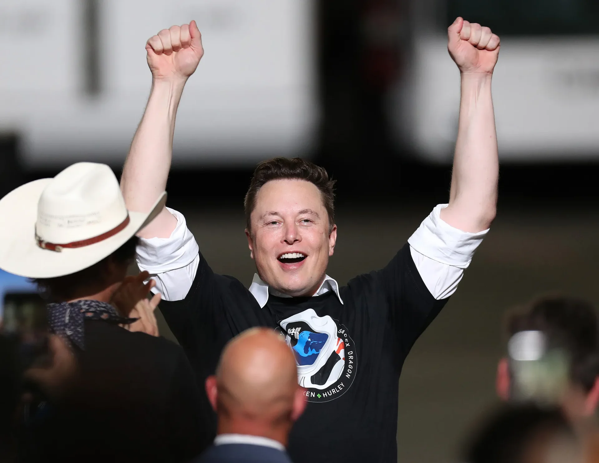 elon musk celebrating