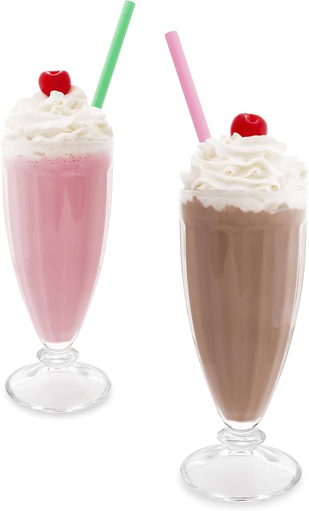 classic americna milkshake with plastic straw