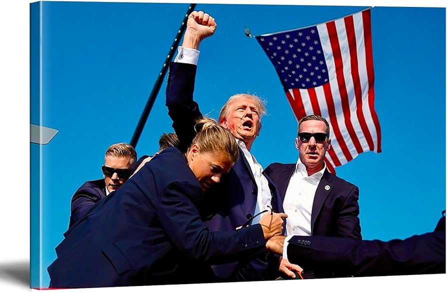 Trump rally American flag classroom backdrop