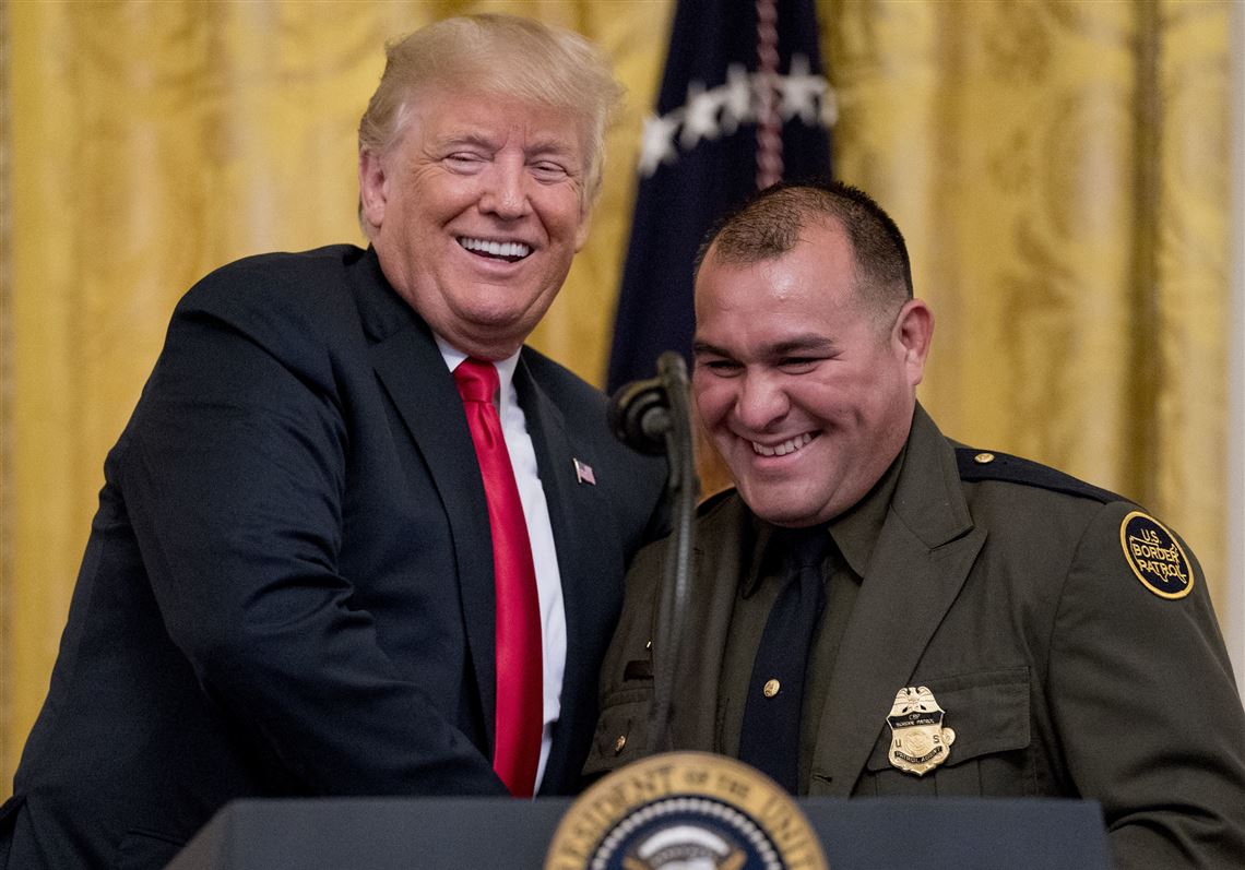 President Trump with ICE agents