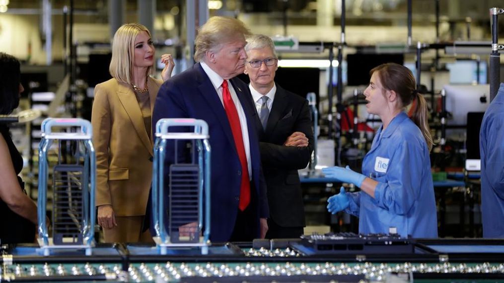 donald trump touring industrial plant
