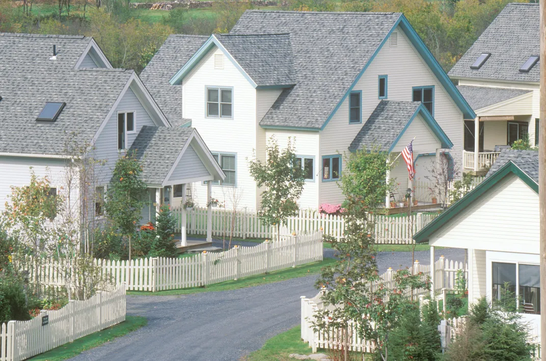 american white picket fence neighborhood