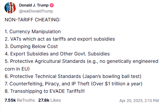 truthsocial statement screenshot