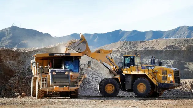 mining equipment operating at a rare earth site