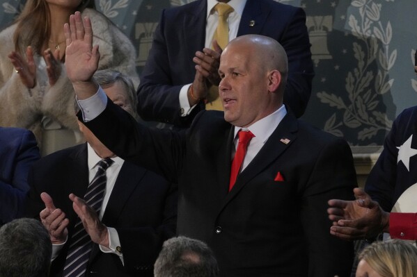 trump shaking hands with veterans and retirees after policy speech april 2025
