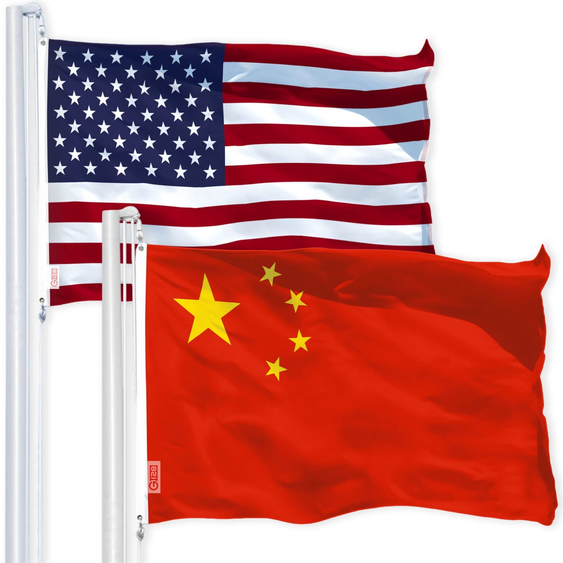 American and Chinese flags