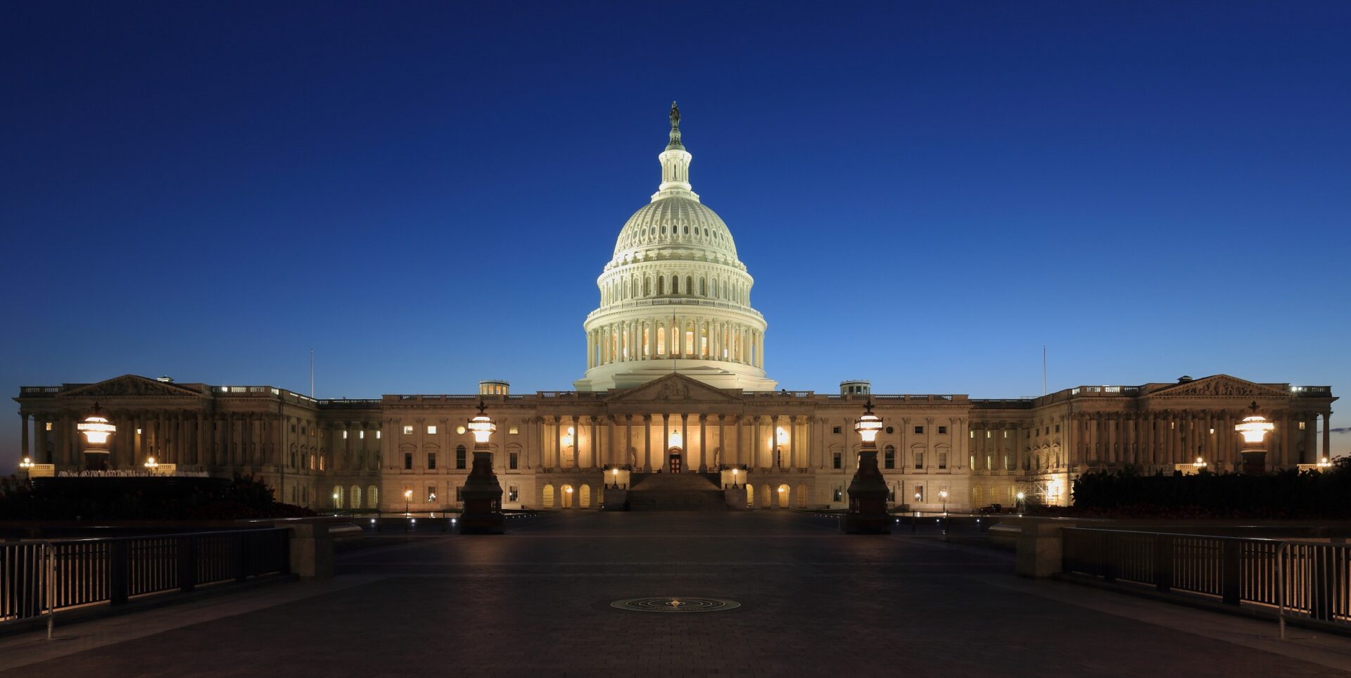 U.S. State Department at dusk
