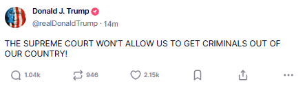 trump truth screenshot