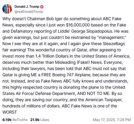 trump truth social statement screenshot