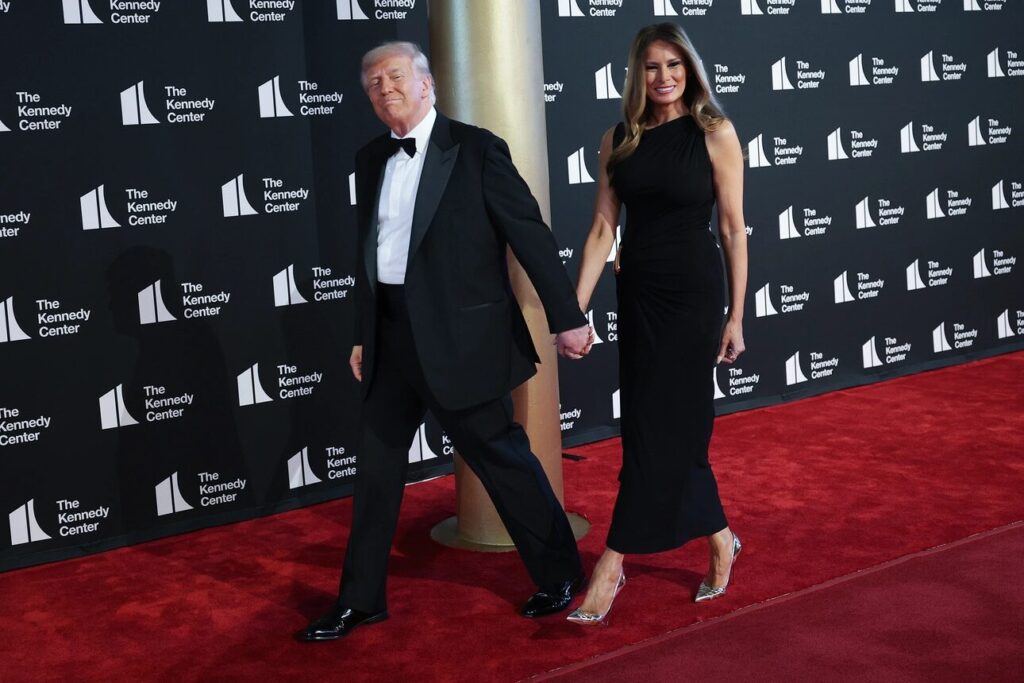 donald trump and first lady melania arriving at the kennedy center