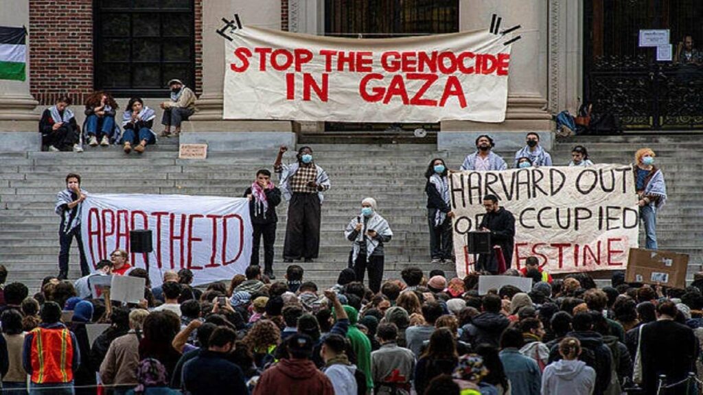 Pro-Palestine protest in Harvard University