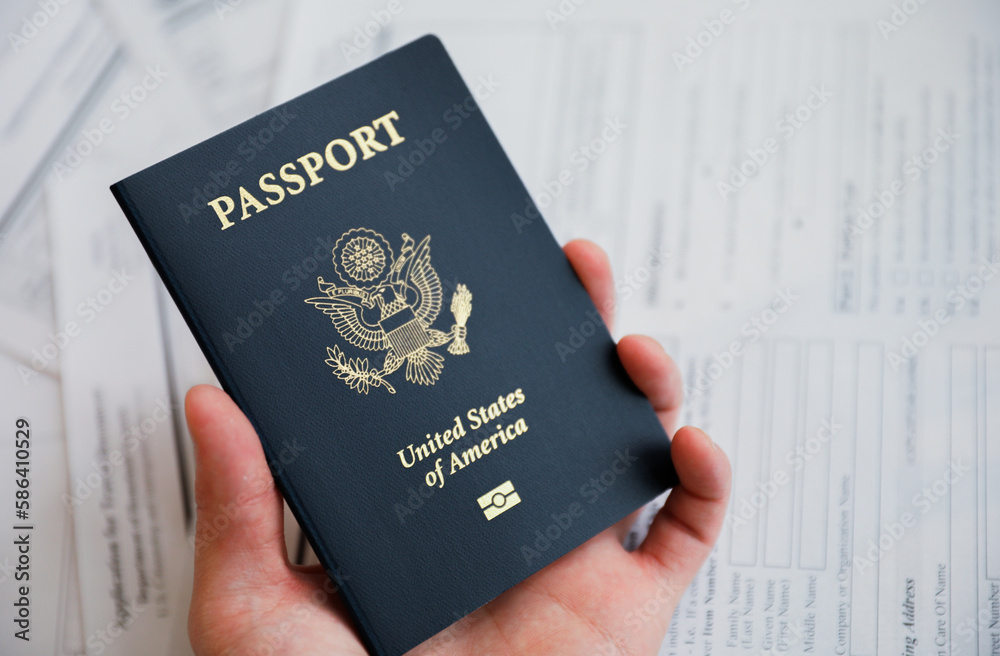 United States passport close-up