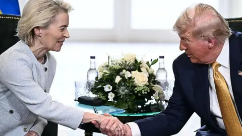 Donald Trump and Ursula von der Leyen in Scotland