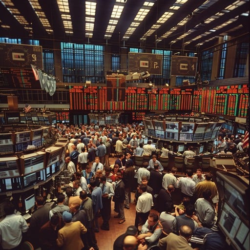 New York Stock Exchange trading floor busy with traders