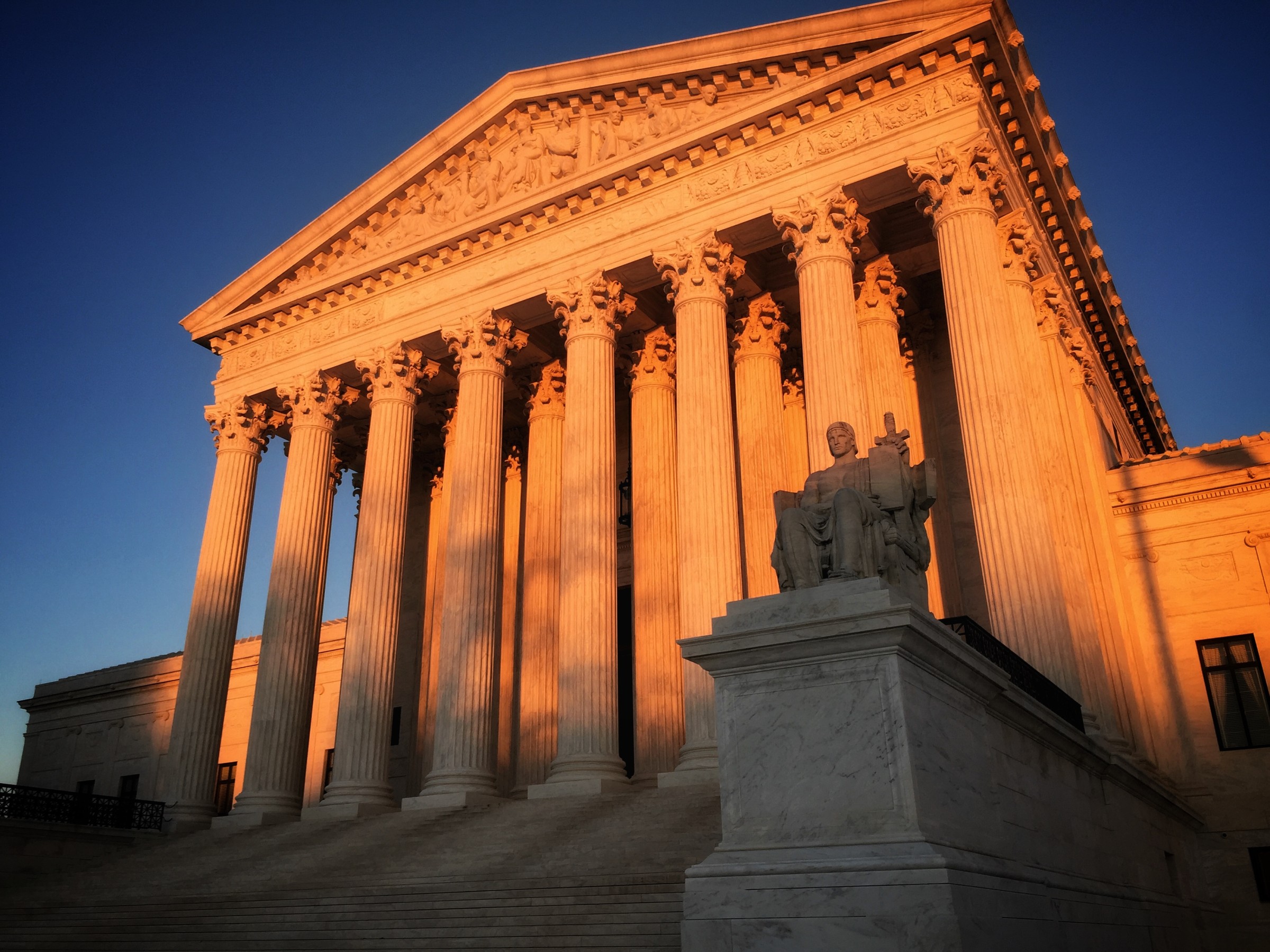 supreme court building at sunset