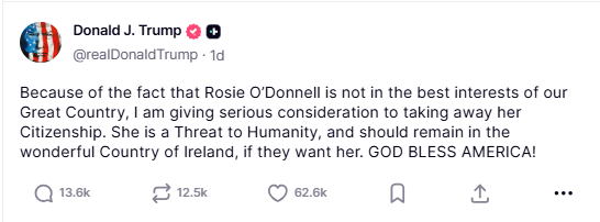 truthsocial post screenshot