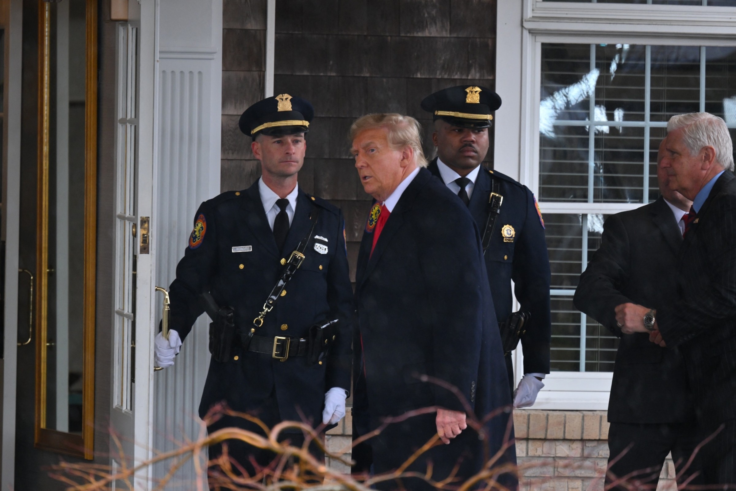 Donald Trump with police officers