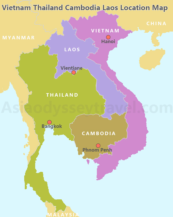 map of Thailand and Cambodia