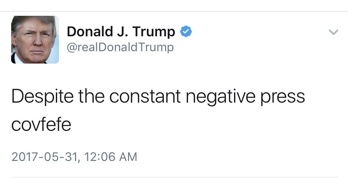 screenshot of covfefe tweet