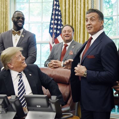 donald trump and sylvester stallone in oval office