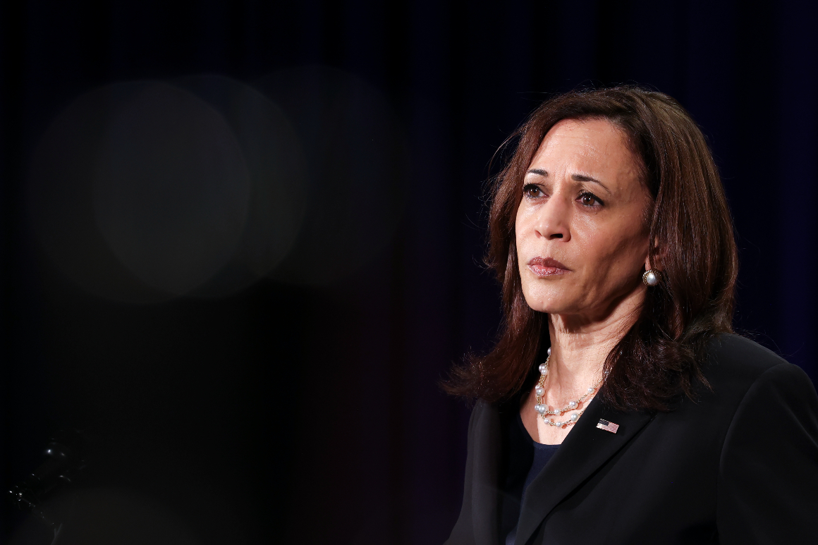 Kamala Harris looking sad or dejected