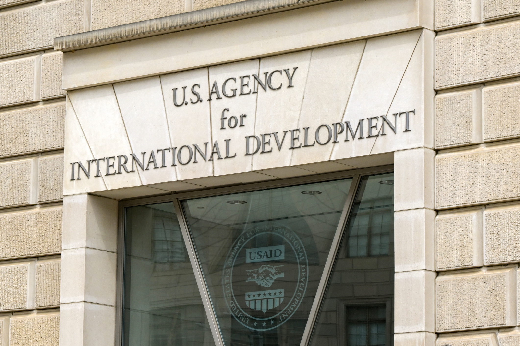 usaid main building entrance sign