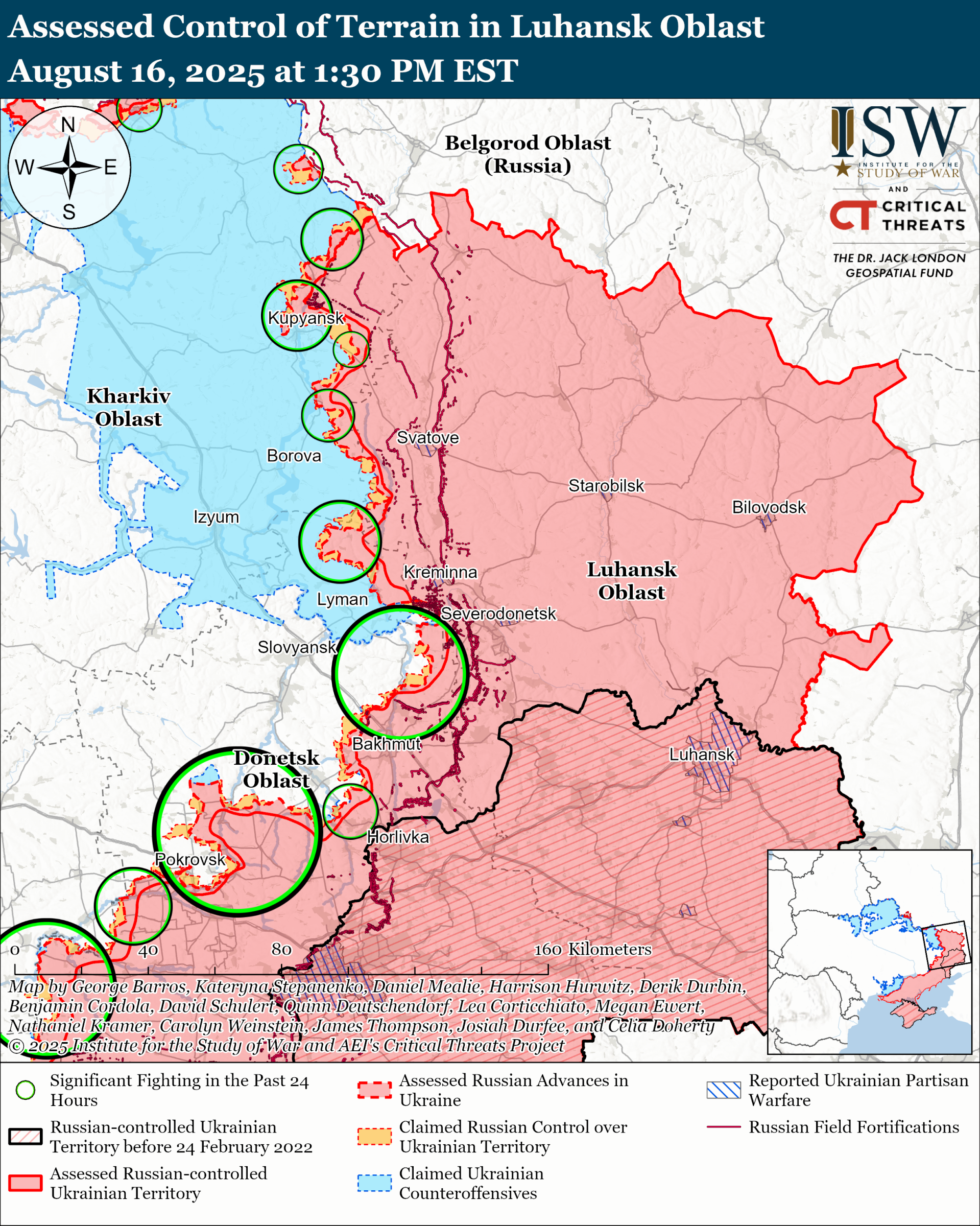 map of russias adanves in eastern ukraine