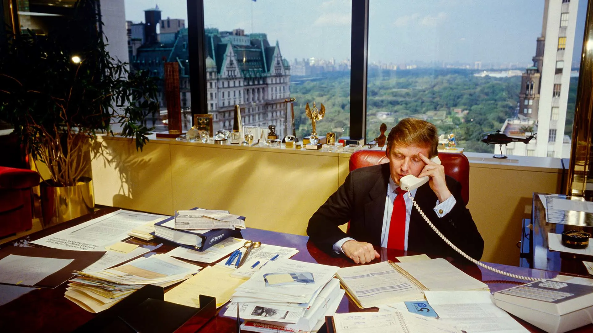 Donald Trump at a negotiating table