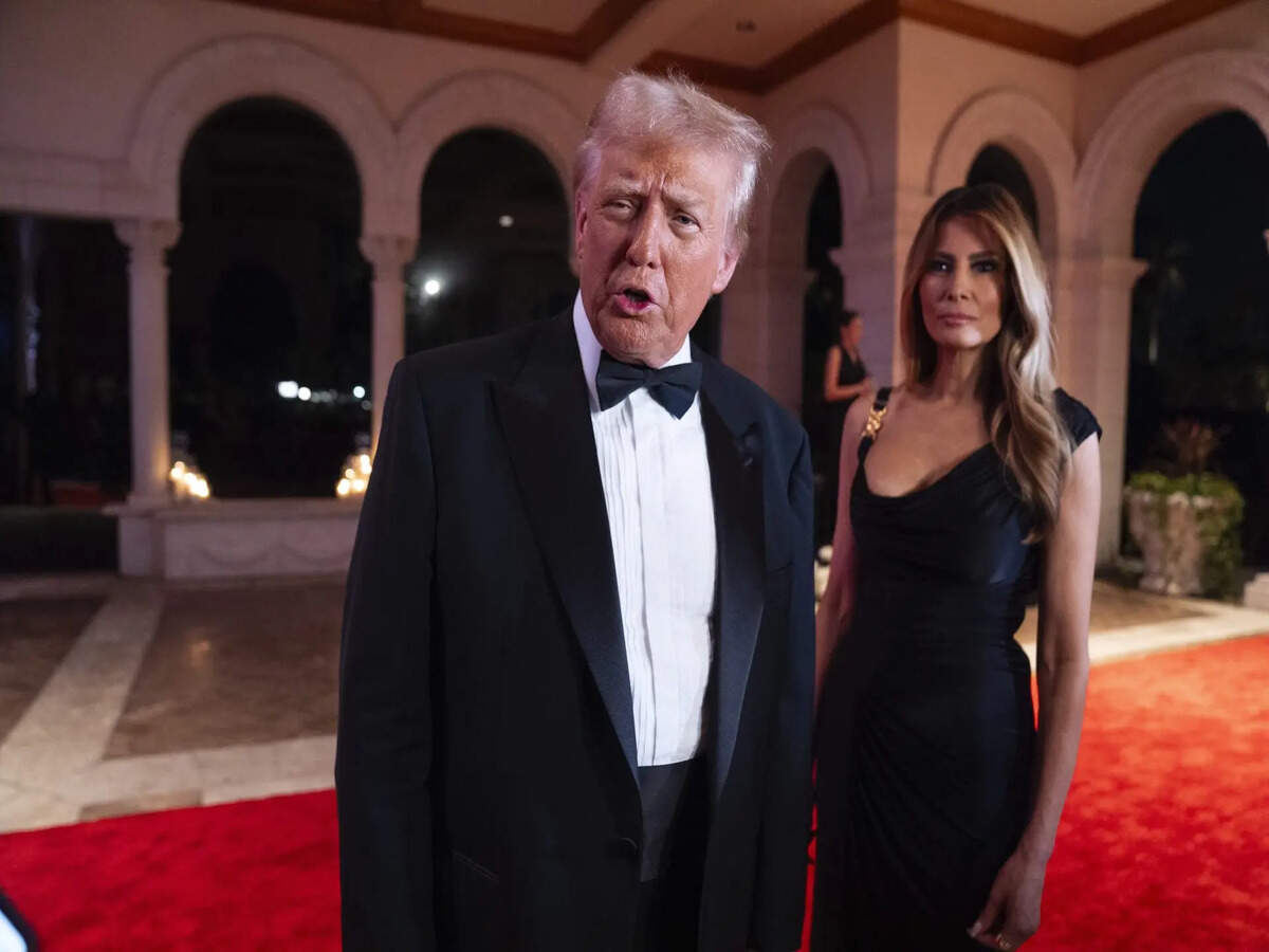 donald trump and melania trump on red carpet 2025