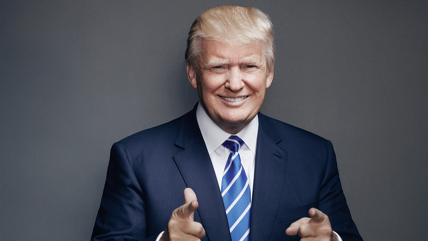 donald trump winking and pointing at camera