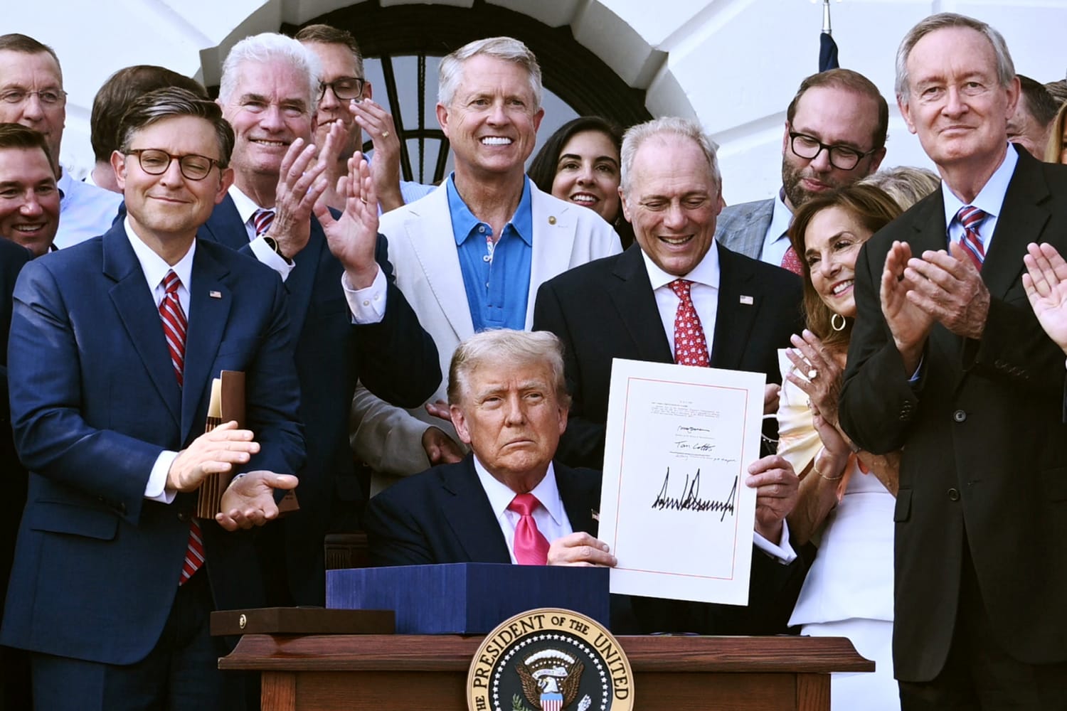 trump speaking at big beautiful bill act podium