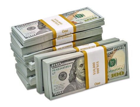 A stack of U.S. dollar bills