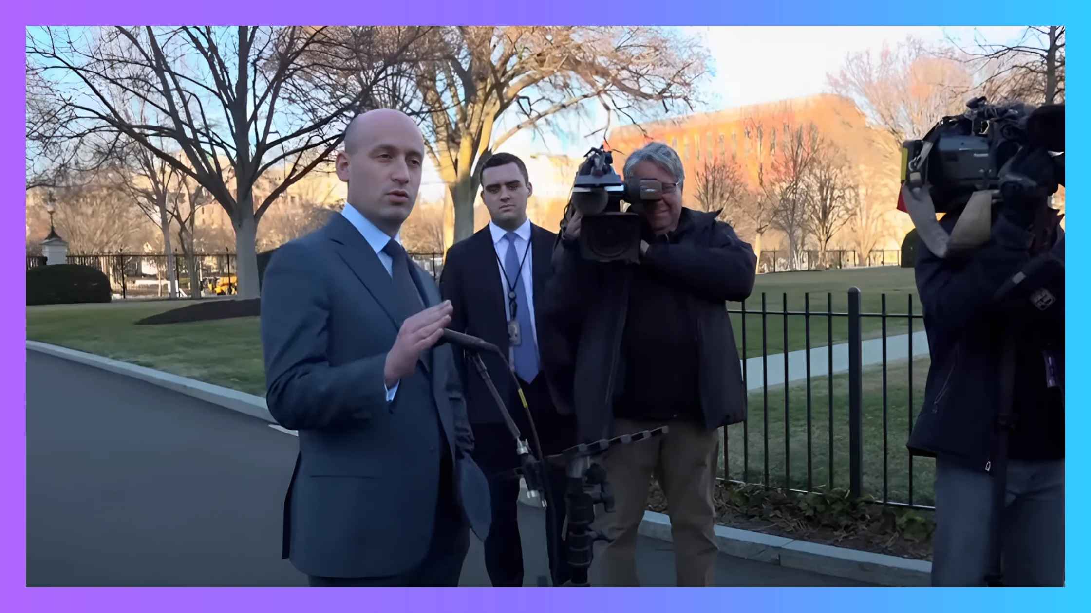 stephen miller talking to press