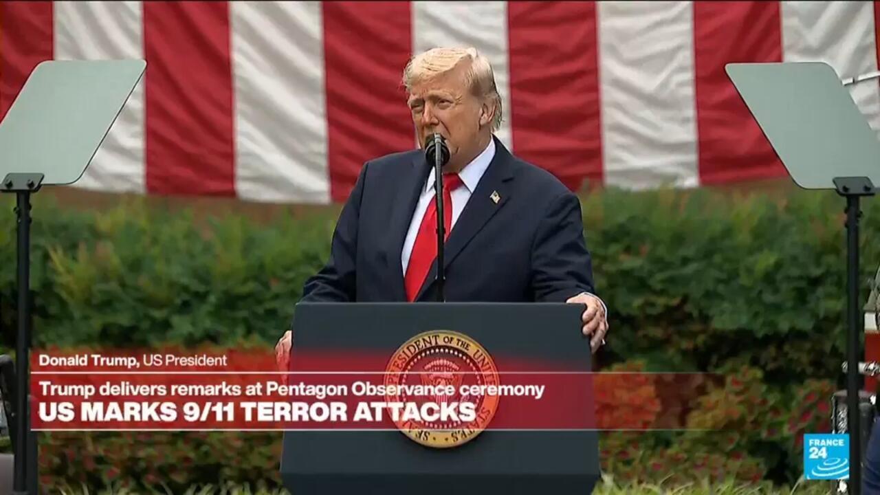 donald trump speaking during september 11th event 2025