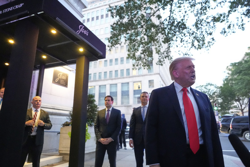 trump at prime steak & stone crab in washington september 2025