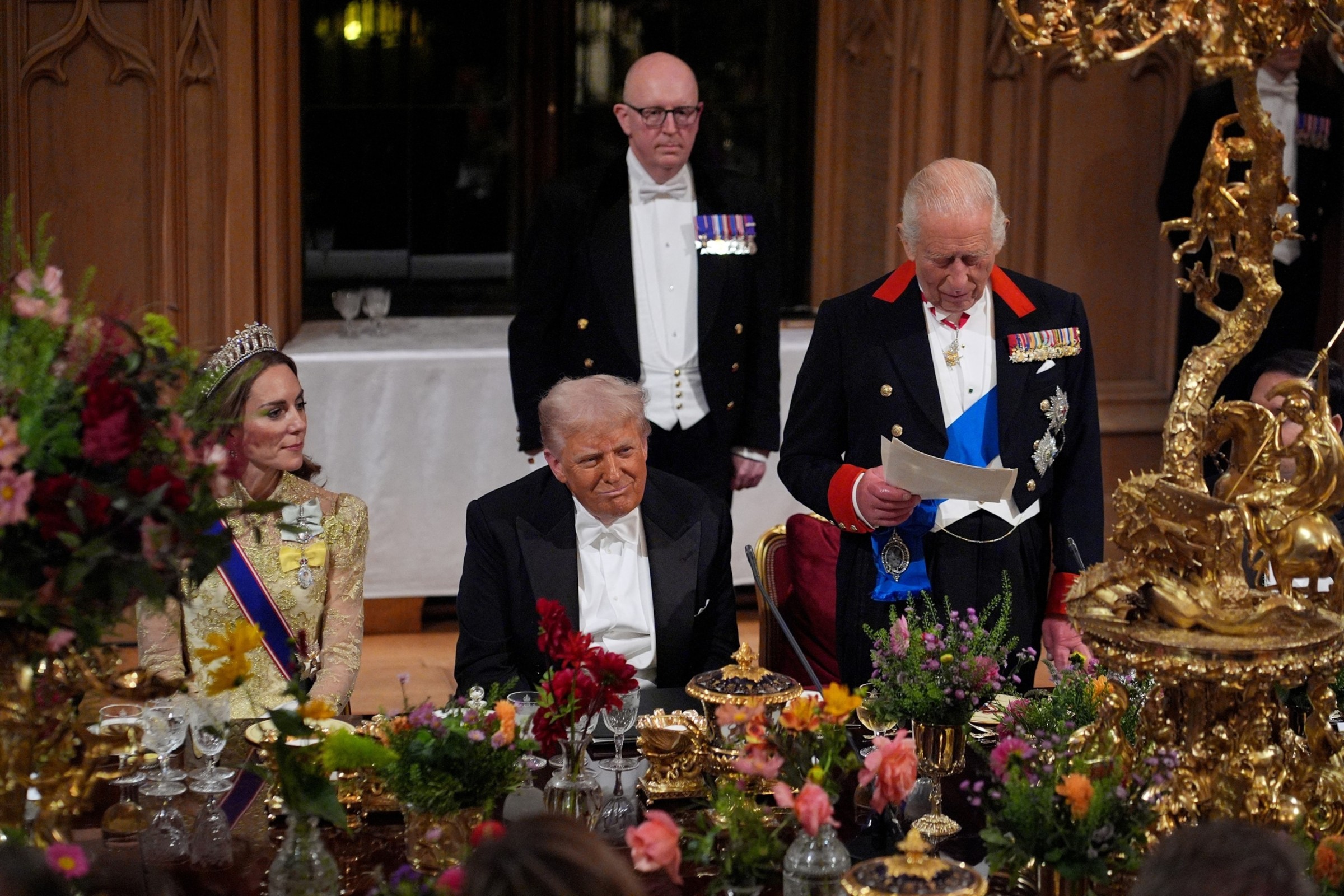 OpenAI CEO Sam Altman arrives to attend the State Banquet at Windsor Castle on Wednesday.