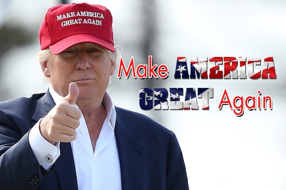 donald trump with make america great again sign