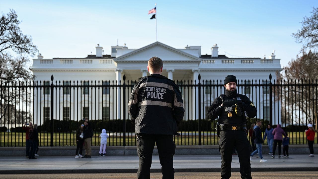 Members of the US Secret Service Counter Assault Team (CAT) outside the White House in Washington, DC, US, on Thursday, April 24, 2025.