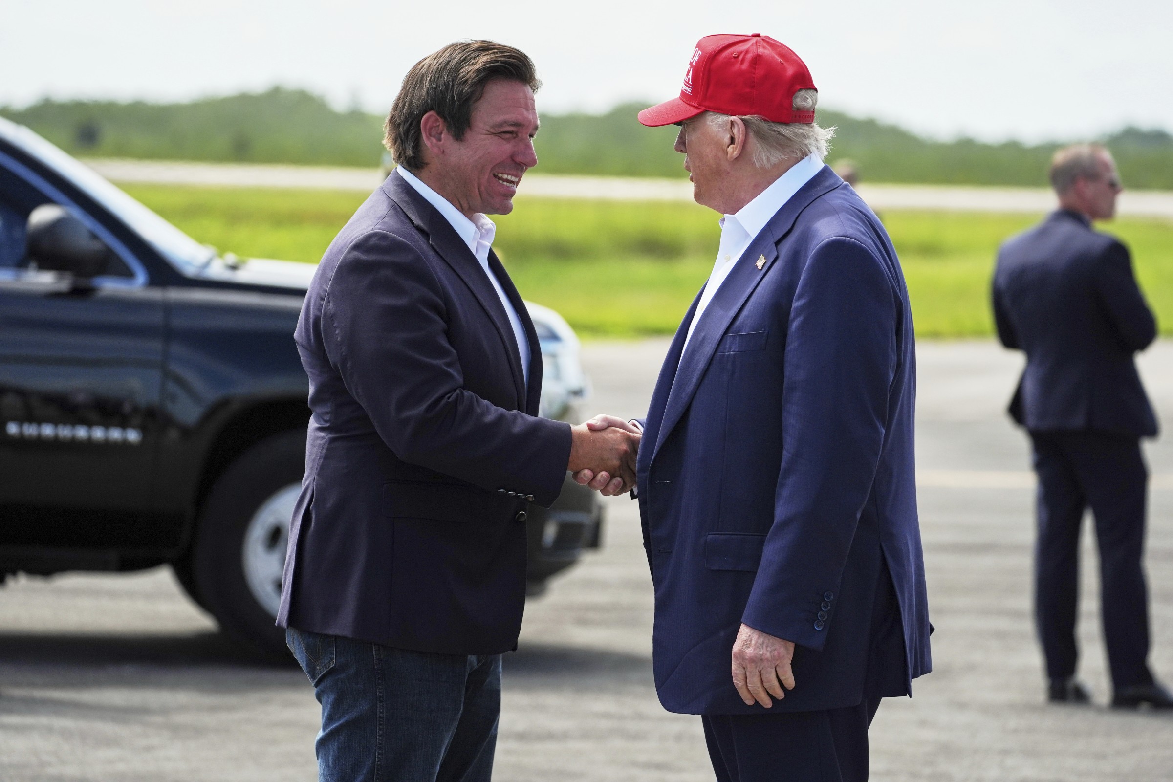 ron de santis and trump at alligator alcatraz