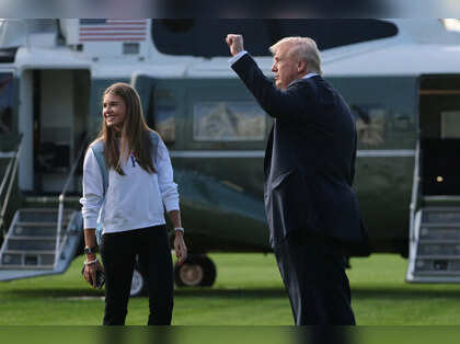 U.S. President Donald Trump and granddaughter Kai Madison Trump at 2025 ryder cup