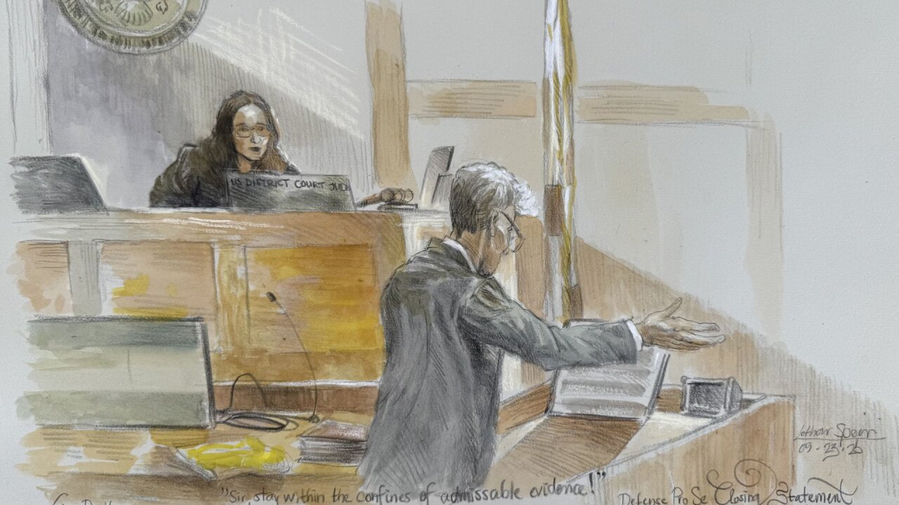 A sketch the Ryan Routh trial in Fort Pierce