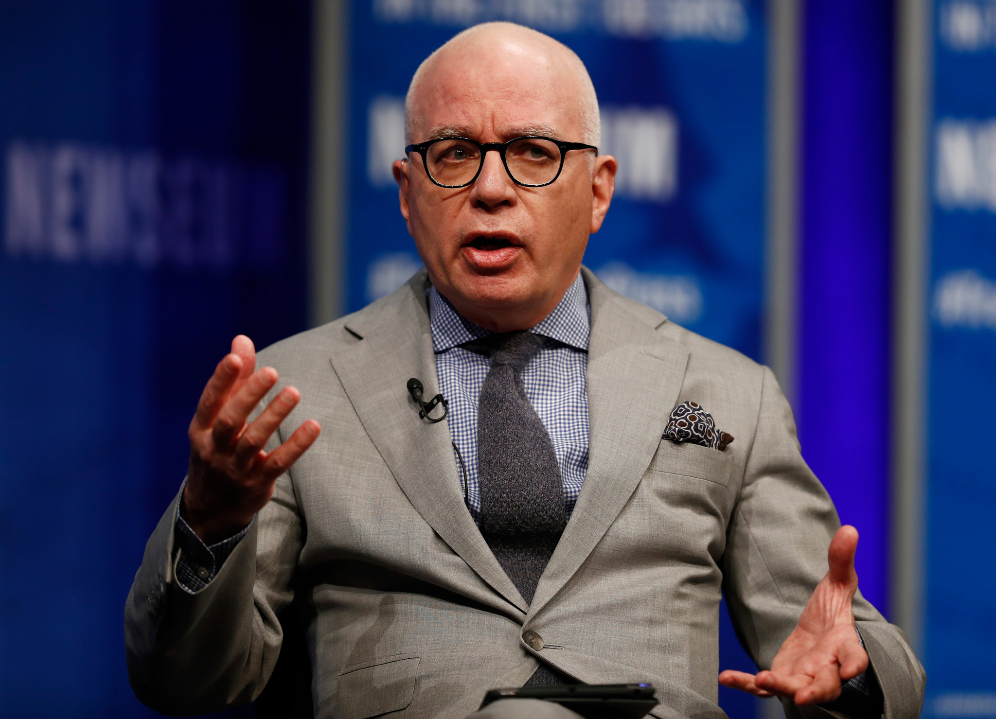 author michael wolff speaking to press