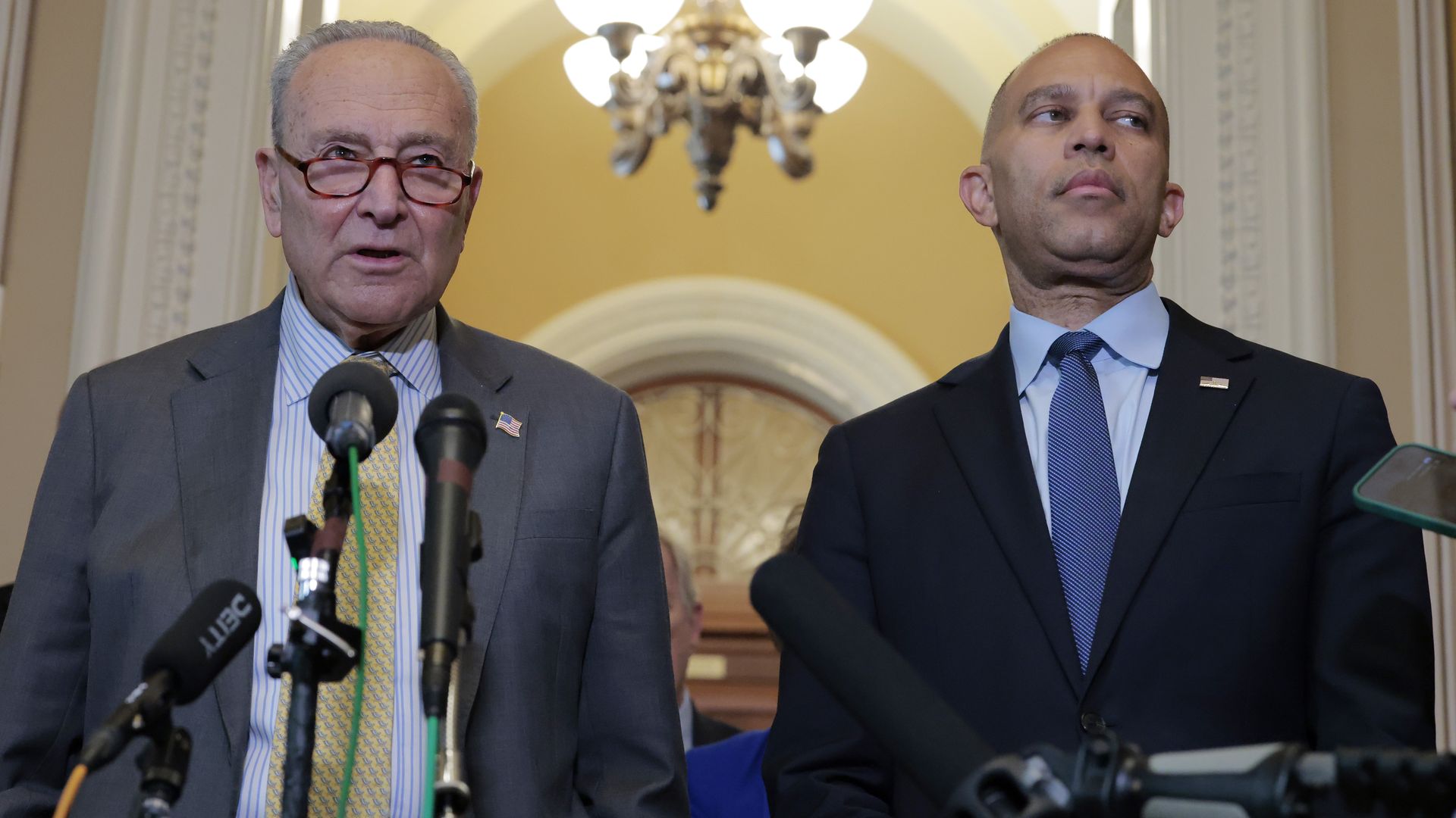 House Minority Leader Hakeem Jeffries and Senate Minority Leader Chuck Schumer