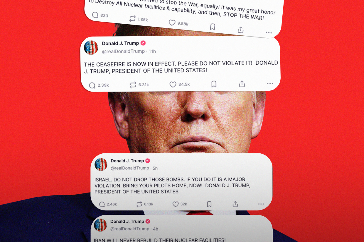 Donald Trump on Truth Social, composing a post